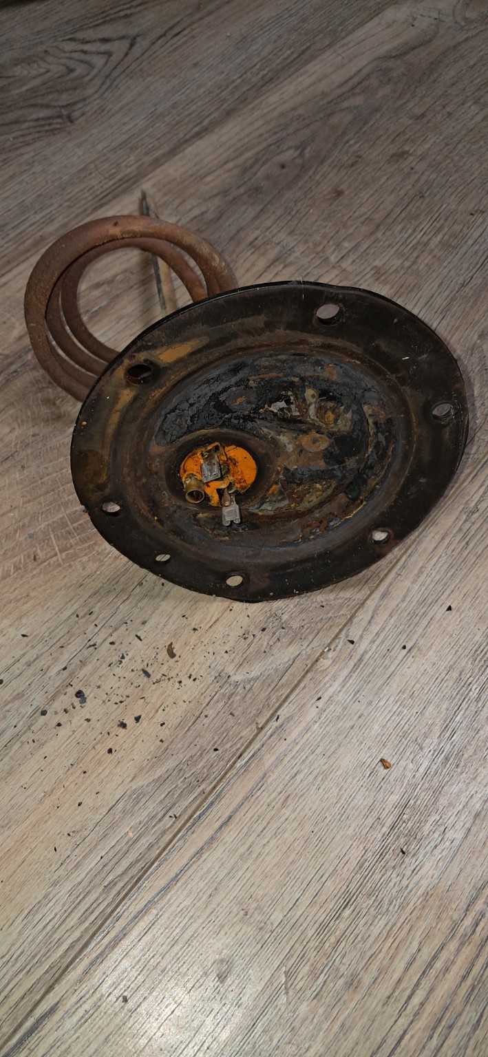 Corroded geyser heating element found before failure